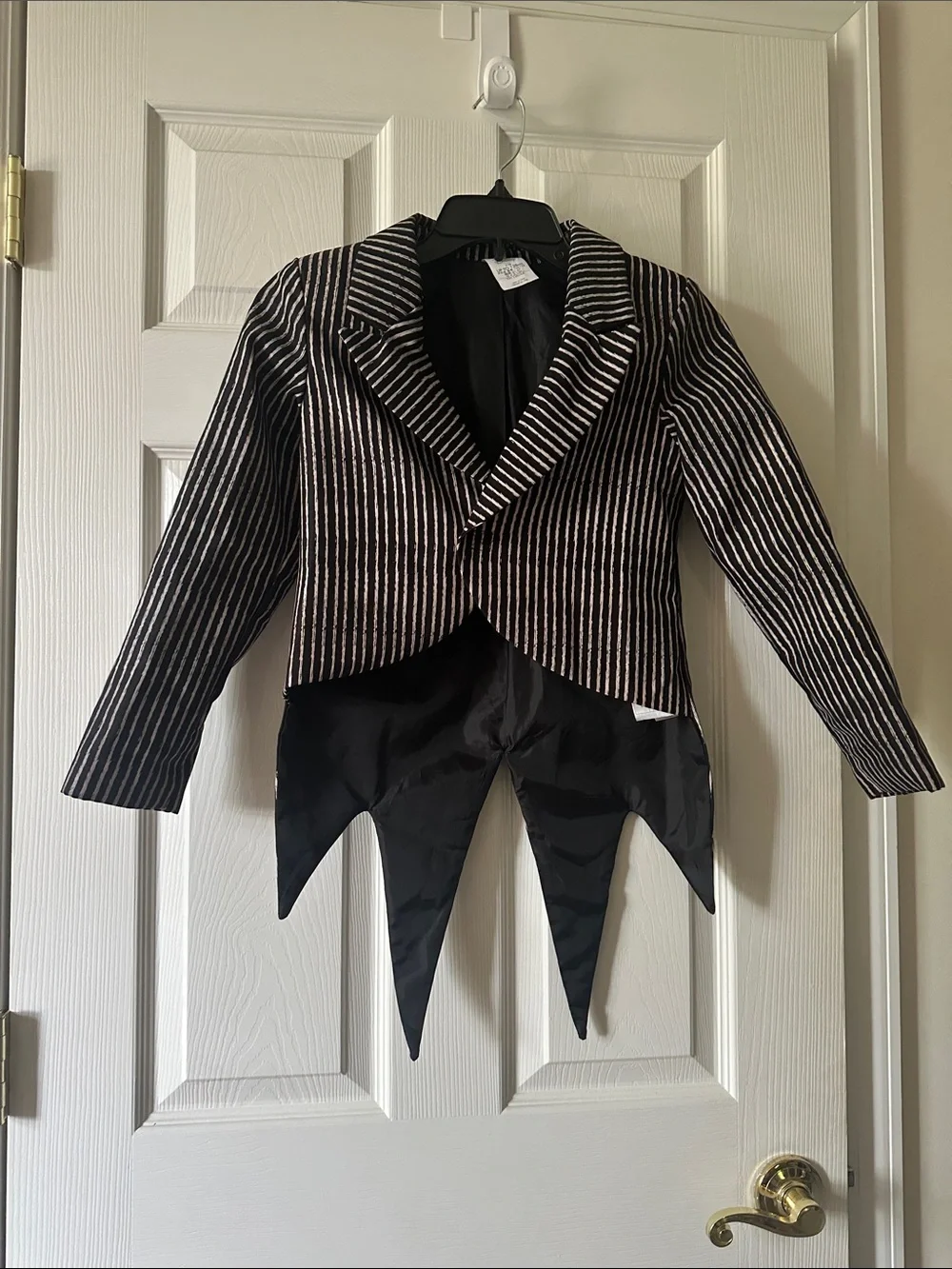 Disney Black and White Striped Tailcoat Blazer